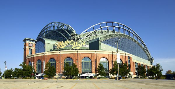 Miller Park, home of the Milwaukee Brewers National League baseball team.  