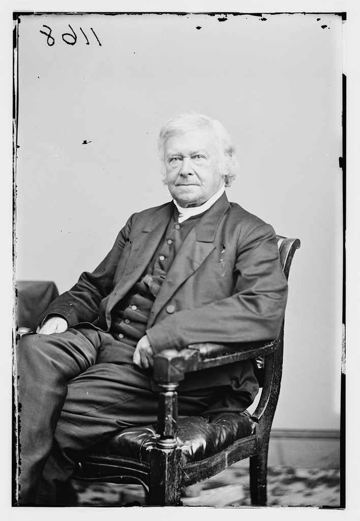 Portrait of Bishop Kemper, the first Episcopal missionary bishop in Wisconsin, taken in 1855. He was a prominent figure in establishing the Anglican religion in the Midwest.  