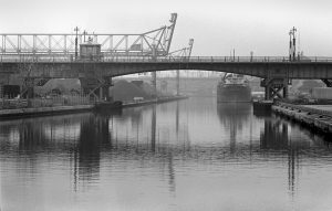 A bridge over the Menomonee River, taken in 1970. 