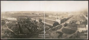 Panoramic photograph of the International Harvester plant in Milwaukee, circa 1907. 
