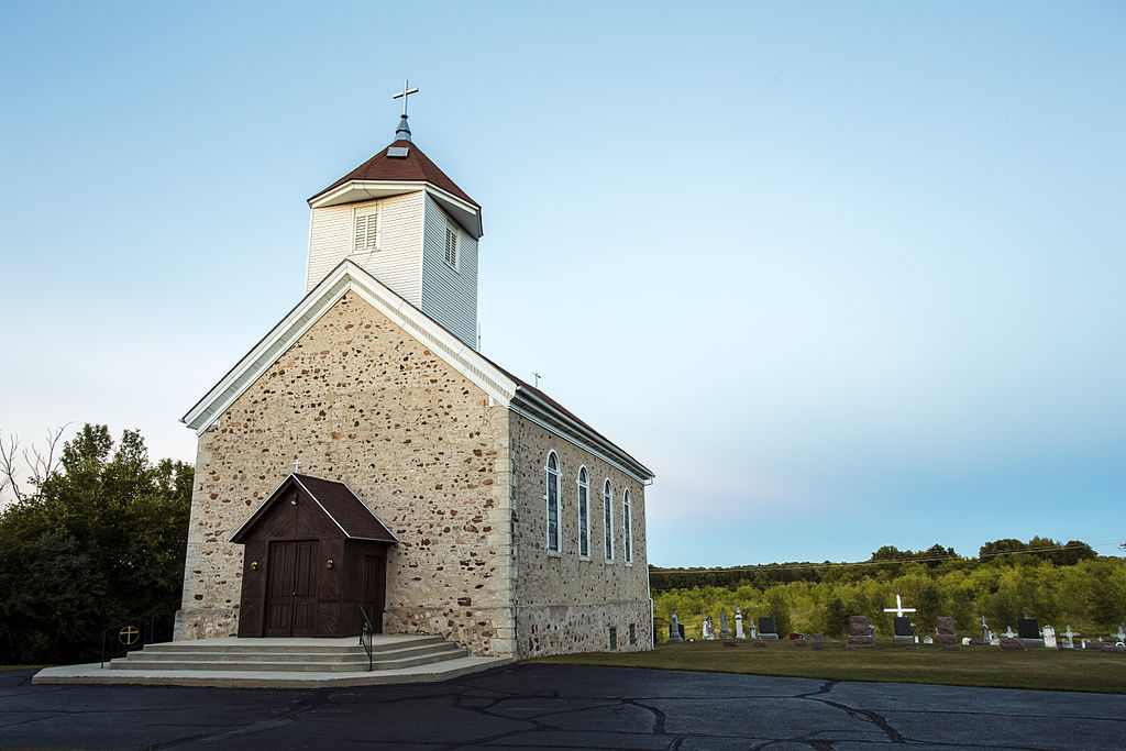 St. Augustine Catholic Church, built from fieldstone in 1856, is on the National Register of Historic Places. 