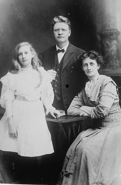 Emil Seidel stands with his family in this portrait taken between 1910 and 1915. 
