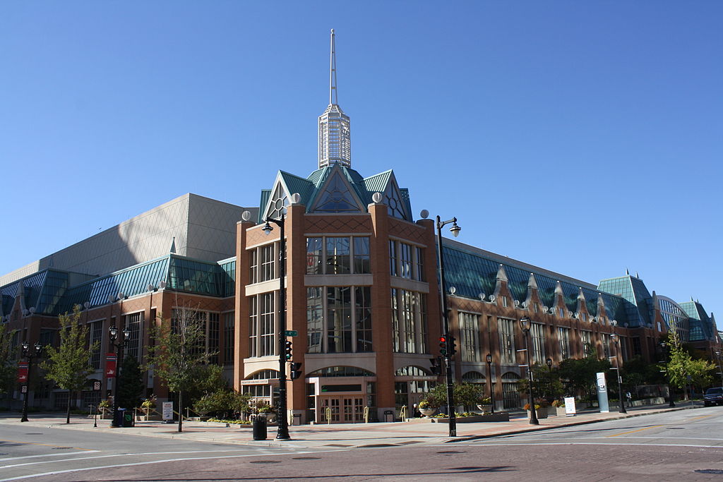 A 2012 image of the downtown convention facility that began its life as the Midwest Express Center and is now the Wisconsin Center.