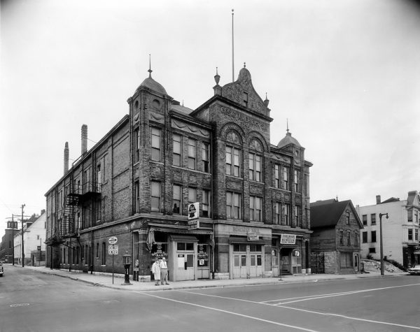 Photograph of Bohemian Hall taken in June 1960. Opened in 1895 on the corner of 12th and Vine Streets, the hall served as a popular cultural gathering space for Milwaukee's Czech community. 