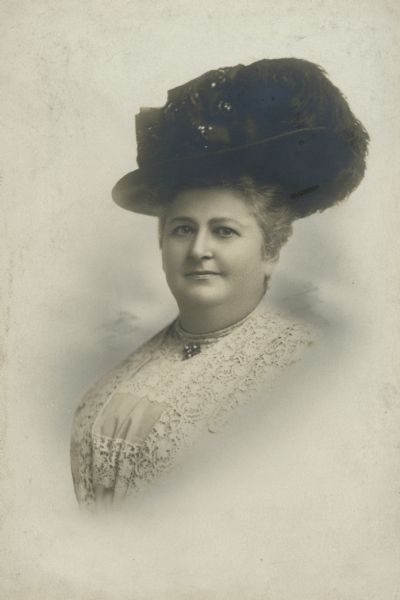 Studio portrait of Lizzie Black Kander, forerunner of the settlement movement in Milwaukee and author of the wildly successful "The Settlement Cook Book."