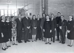 In February 1968, Alverno College inaugurated its first lay board of trustees. Sister Joel Read (center) was also appointed president of the college.