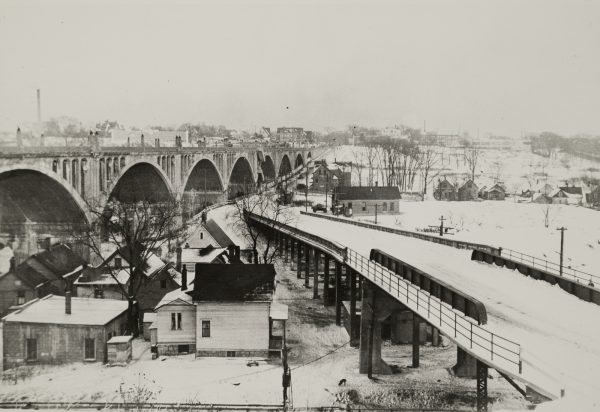 The northwest portion of the Piggsville neighborhood was once located around and beneath the Wisconsin Avenue viaduct after its construction was completed in 1911. 