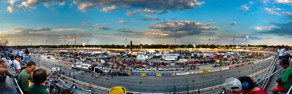 The Milwaukee Mile continues to be a popular venue for racing enthusiasts. This photograph from 2009 captures the Mile hosting the NASCAR Camping World Truck Series. 