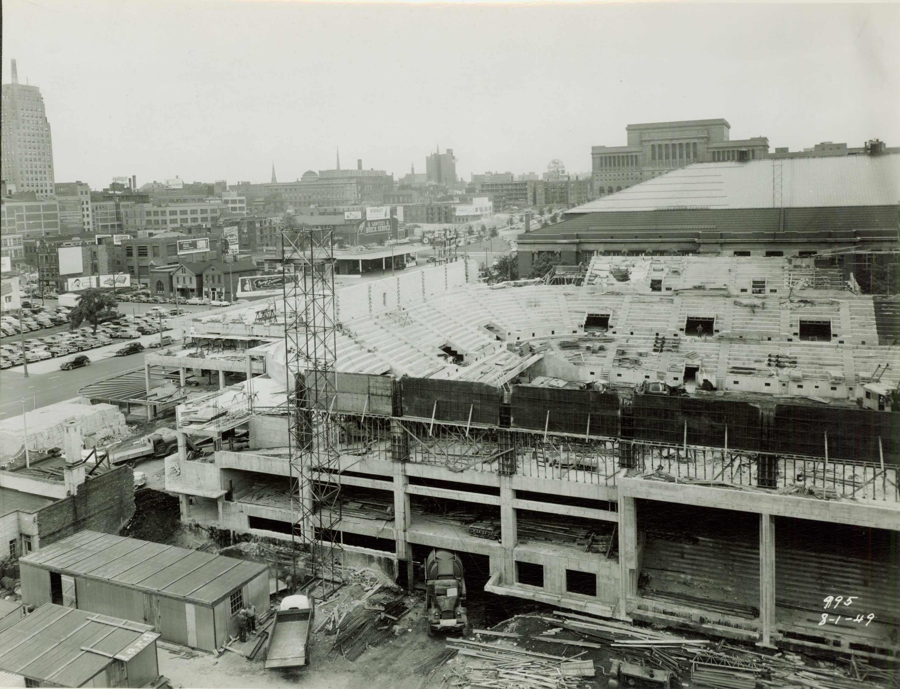 The construction of the Milwaukee Arena, completed in 1950, was one of the first major initiatives for which the Greater Milwaukee Committee advocated. It is now known as the UWM Panther Arena.