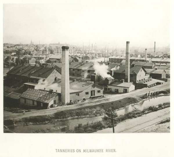 The numerous tanneries and other industrial facilities  located on the banks of the Milwaukee River during the 19th and 20th centuries contributed to the water's pollution.