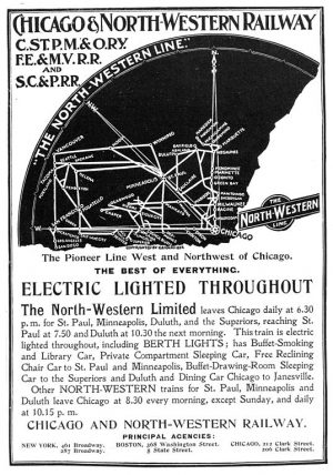 This 1898 advertisement highlights the amenities of the railway that provided the "best of everything." 