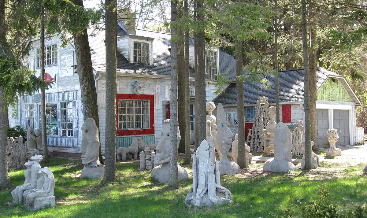 Mary Nohl's home in Fox Point, with its collection of original sculptures, is now listed on the National Register of Historic Places. 