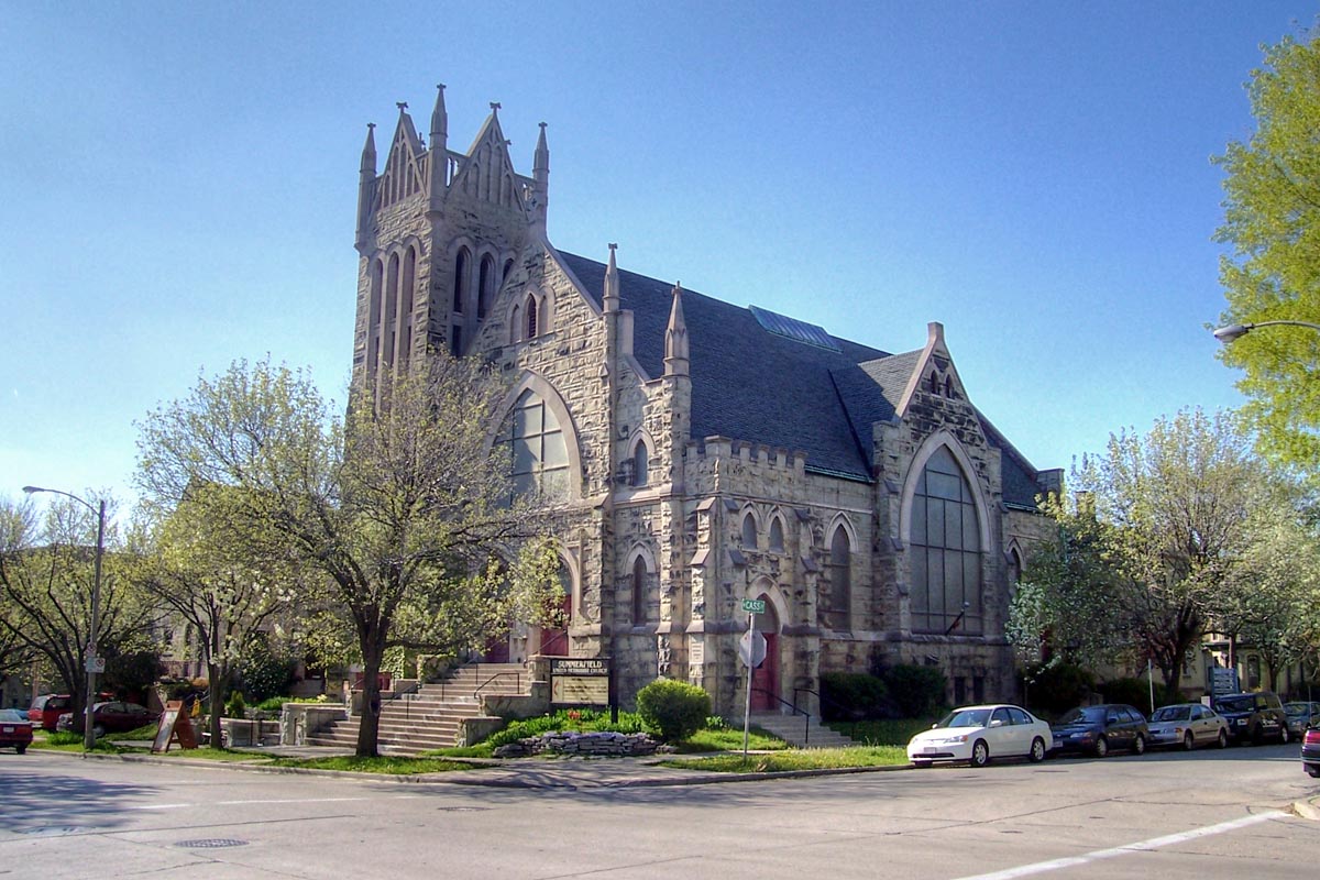 The Summerfield congregation traces its origins to 1852, making it the oldest Methodist congregation in Milwaukee. The congregation has gathered at its current location on Juneau Avenue, pictured here, since 1904. 