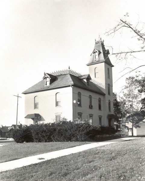 Pictured here in 1974, the Robert Faries Residence on State Street was built around 1850 for Robert Faries, who is believed to be Wisconsin's first dentist. It has had a series of owners, including Concordia College, and is currently privately owned. 