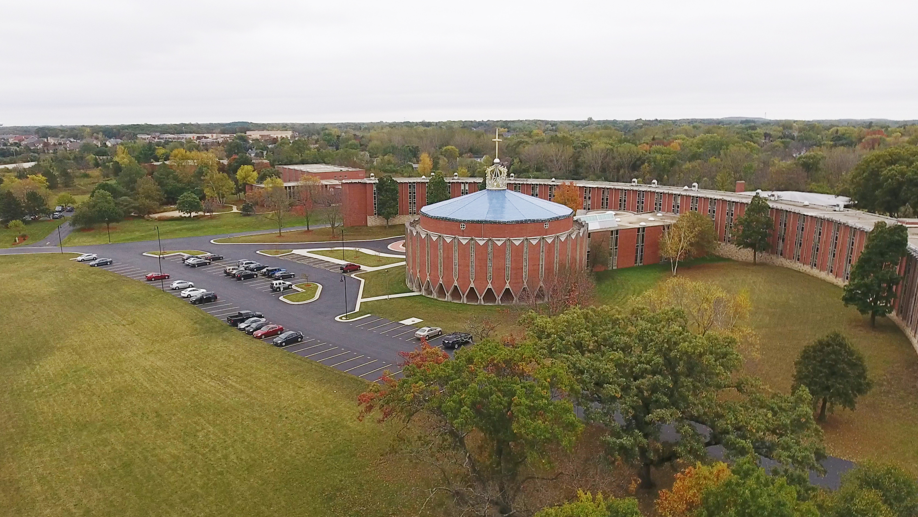 This aerial photograph provides a view of the Sacred Heart Seminary and School of Theology campus as it looks today.