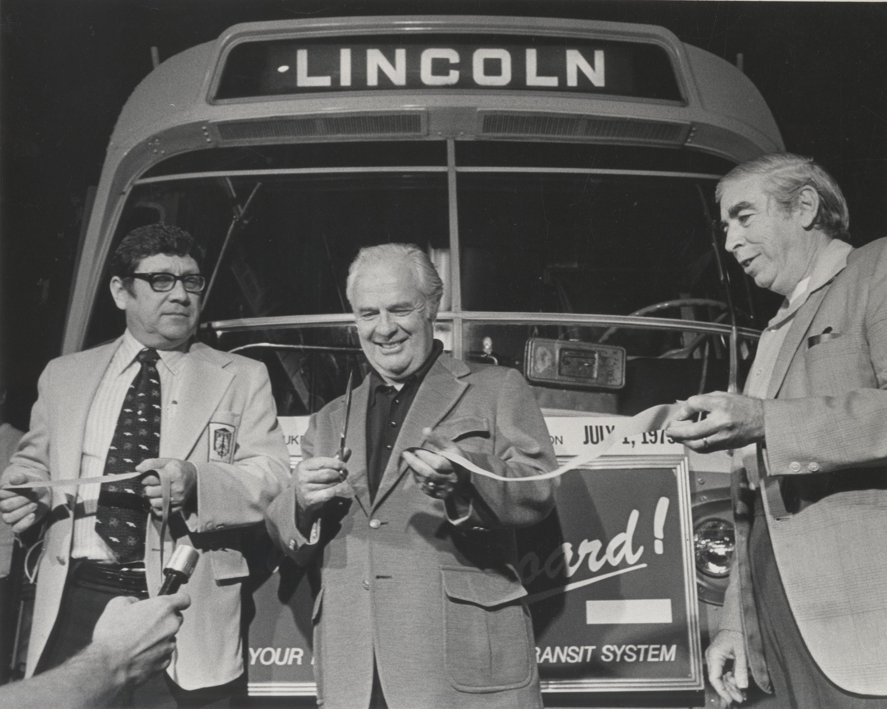 John Doyne (middle) and William O'Donnell (right) attend a ribbon cutting ceremony in 1975. Doyne and O'Donnell served as successive county executives from 1960 to 1988 and were known as Irish politicians.