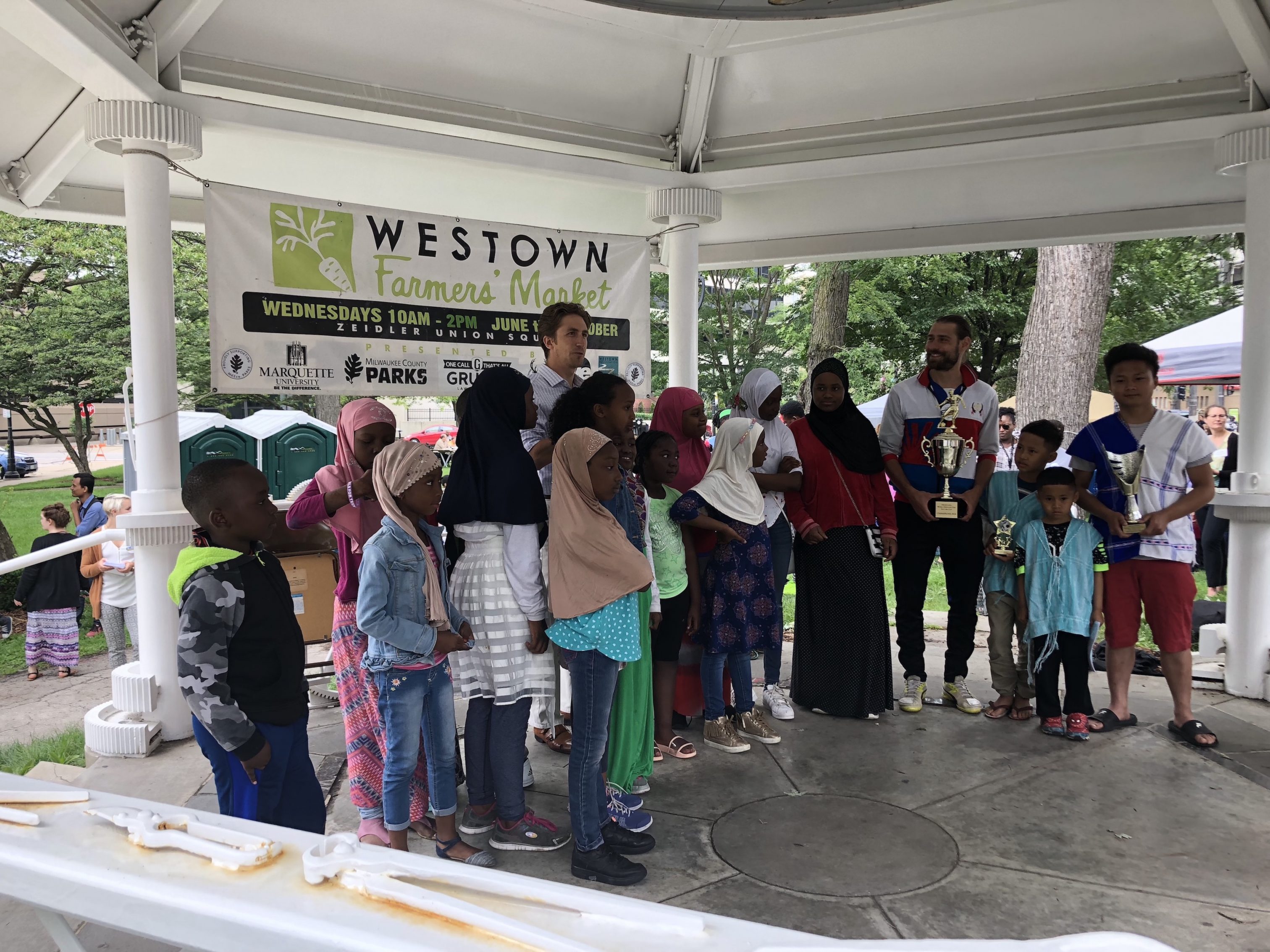 On June 20, 2018, the International Institute of Wisconsin sponsored a World Refugee Celebration at Zeidler Park to increase refugee awareness in Milwaukee and celebrate refugees' cultures. 