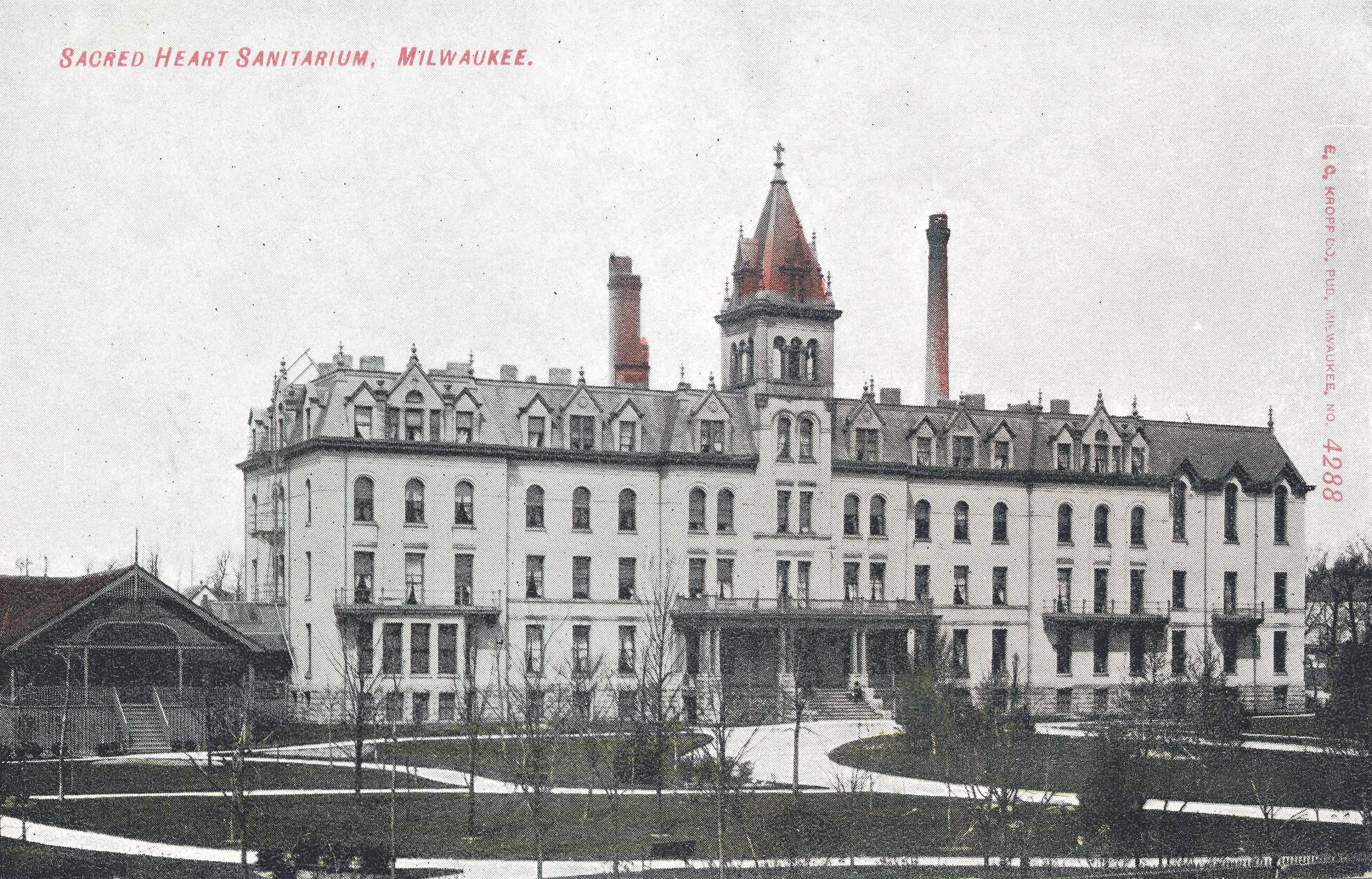 Sacred Heart Sanitarium opened in 1893 and was one of several private institutions established in Milwaukee to treat and house individuals with mental disabilities. 