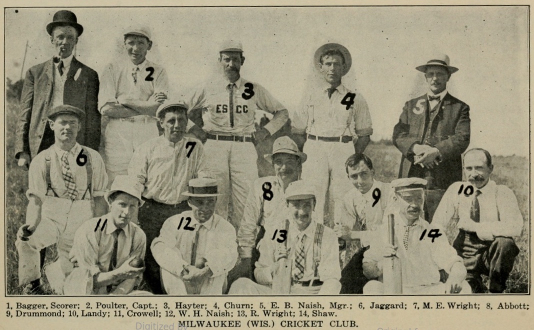 The Milwaukee Cricket Club, pictured here in 1908, was part of the Tri-City League, along with teams from Kenosha and Racine. That year, the Milwaukee Club had a record of one win and seven losses. 